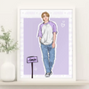 Quadro Decorativo com Moldura BTS IDOL Integrantes Personalizável